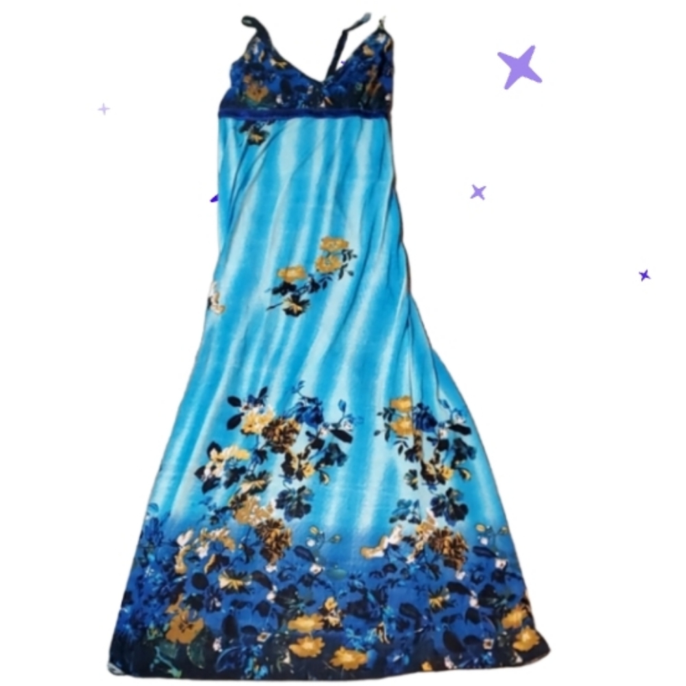 Jrs lg maxi dress floral blue